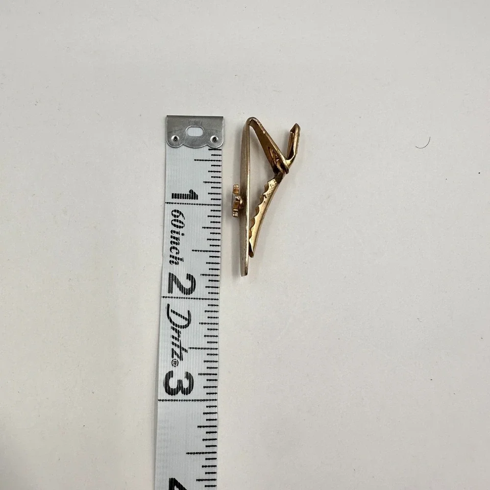 Vintage 90s Masonic Cufflinks & Tie Bar Set Gold Tone Blue Enamel Square Compass